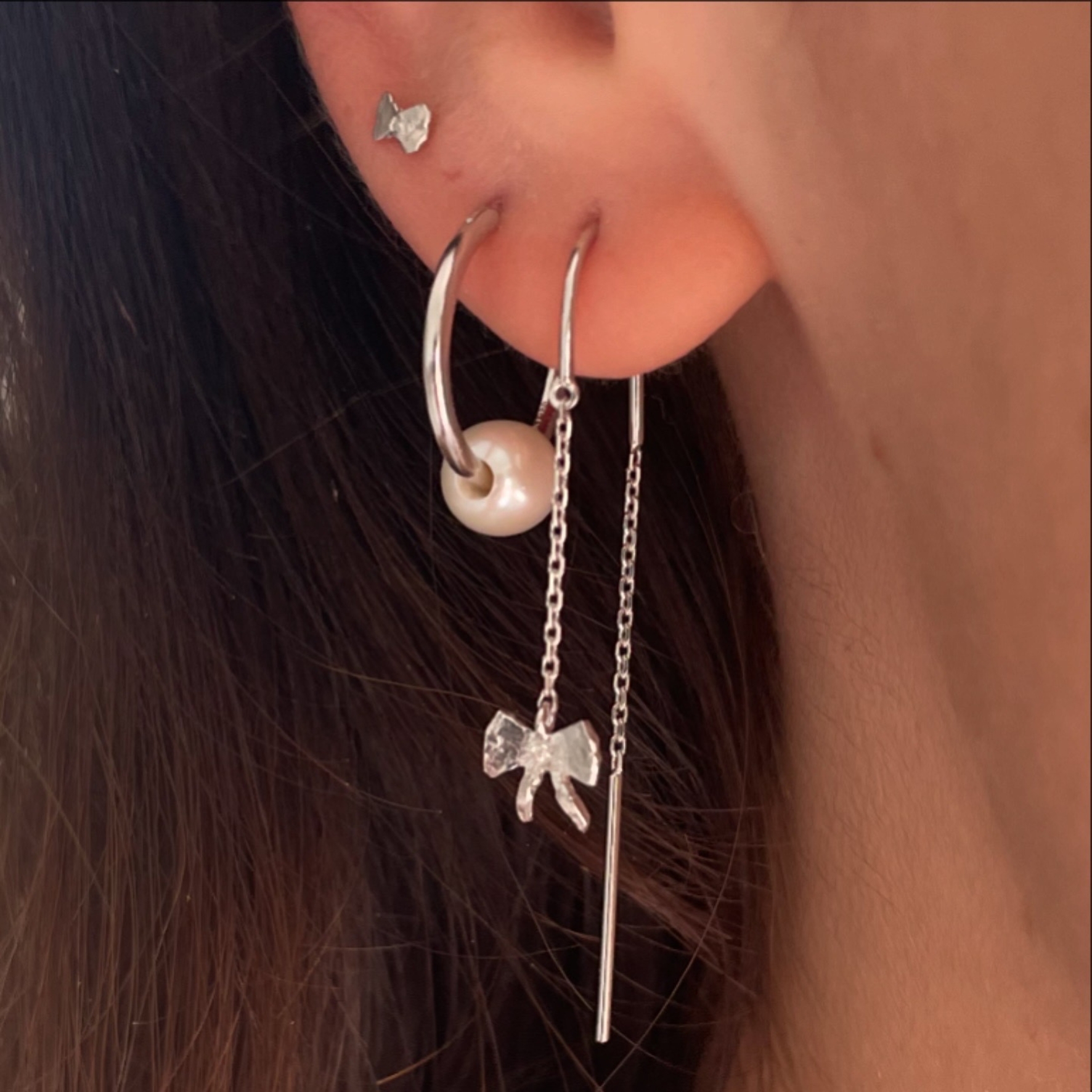 STINE A Jewelry Big Pearl Berrie Hoop — Earrings