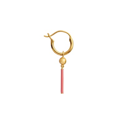 STINE A Jewelry — Huggie With Disco Ball And Pin Dusty Rose Enamel STINE A Jewelry Huggie With Disco Ball And Pin Dusty Rose Enamel — Kolczyk