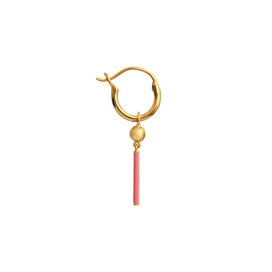 STINE A Jewelry — Huggie With Disco Ball And Pin Dusty Rose Enamel STINE A Jewelry Huggie With Disco Ball And Pin Dusty Rose Enamel — Örhängen