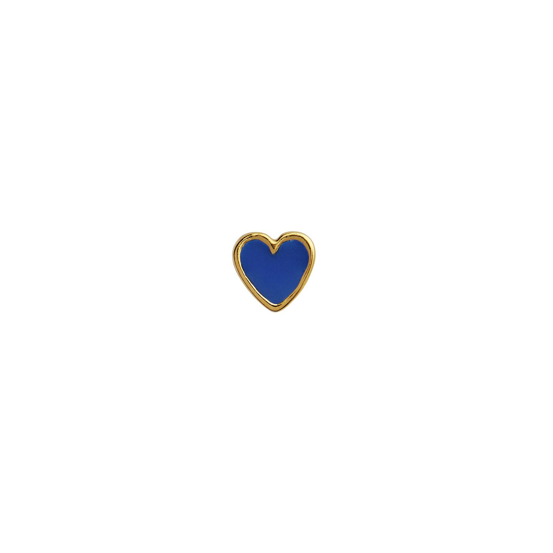 STINE A Jewelry Petit Love Heart Cobalt Blue Enamel — Náušnice