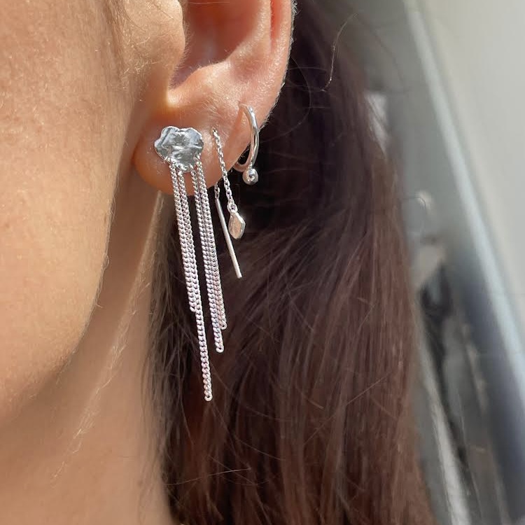 STINE A Jewelry Shell Reflections Earring With Chains — Boucle d'oreille