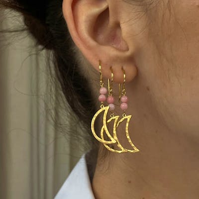 STINE A Jewelry — Big Bella Moon Earring Coral STINE A Jewelry Big Bella Moon Earring Coral — Kolczyk