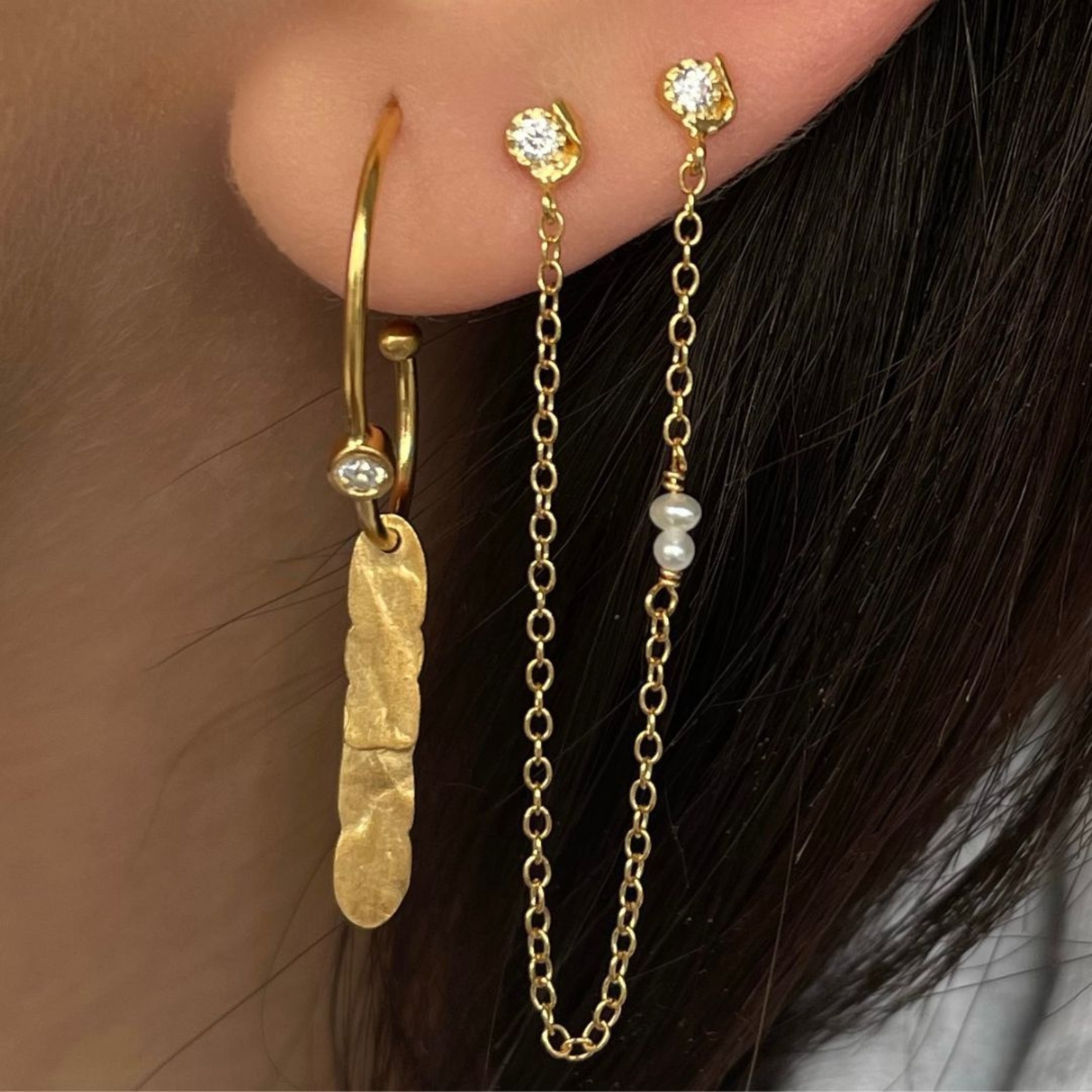 STINE A Jewelry Big Dot Creol With Splash — Kolczyk