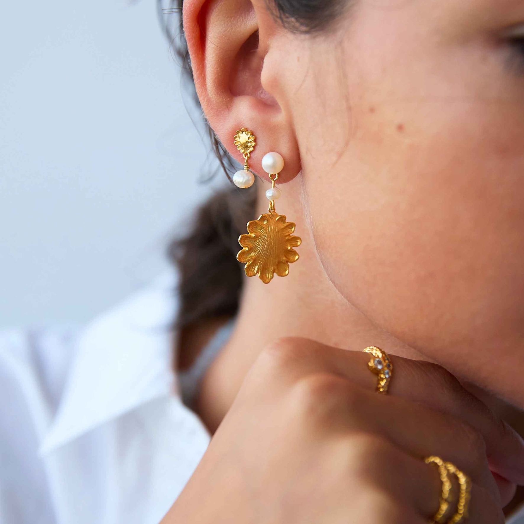 Hultquist Copenhagen Evelyn Shell Earrings — Earrings