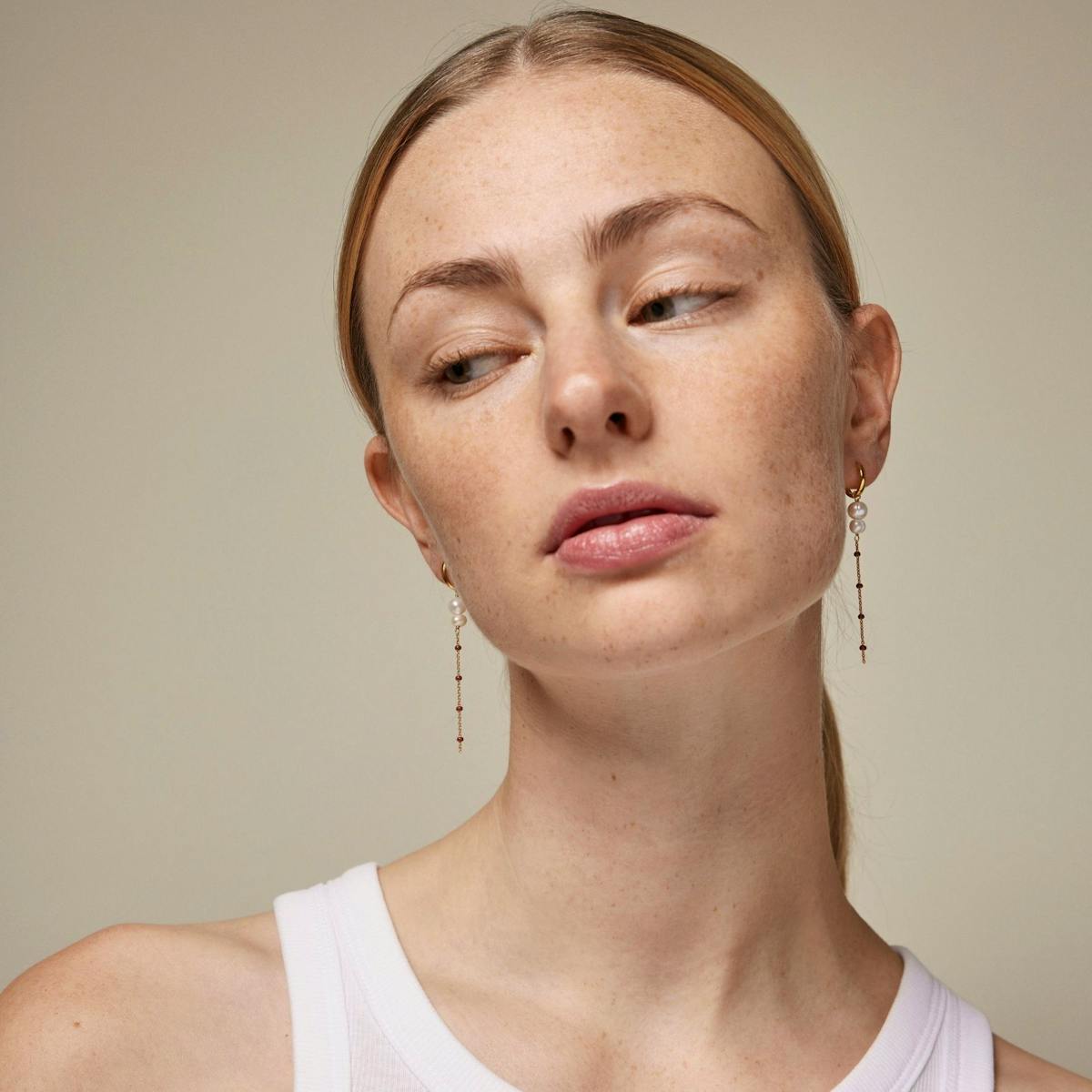 Enamel Copenhagen — Lola Double Pearl Copper Hoops Enamel Copenhagen Lola Double Pearl Copper Hoops — Ohrringe
