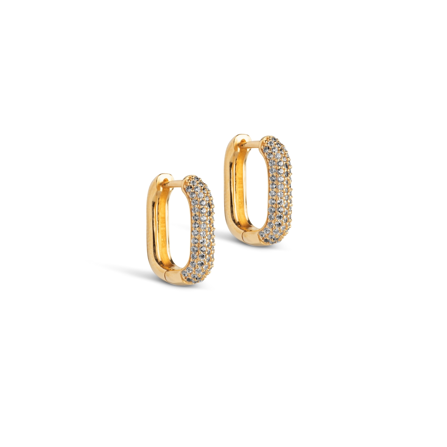 Enamel Copenhagen Sparkling Square Hoops 15 mm — Øreringe