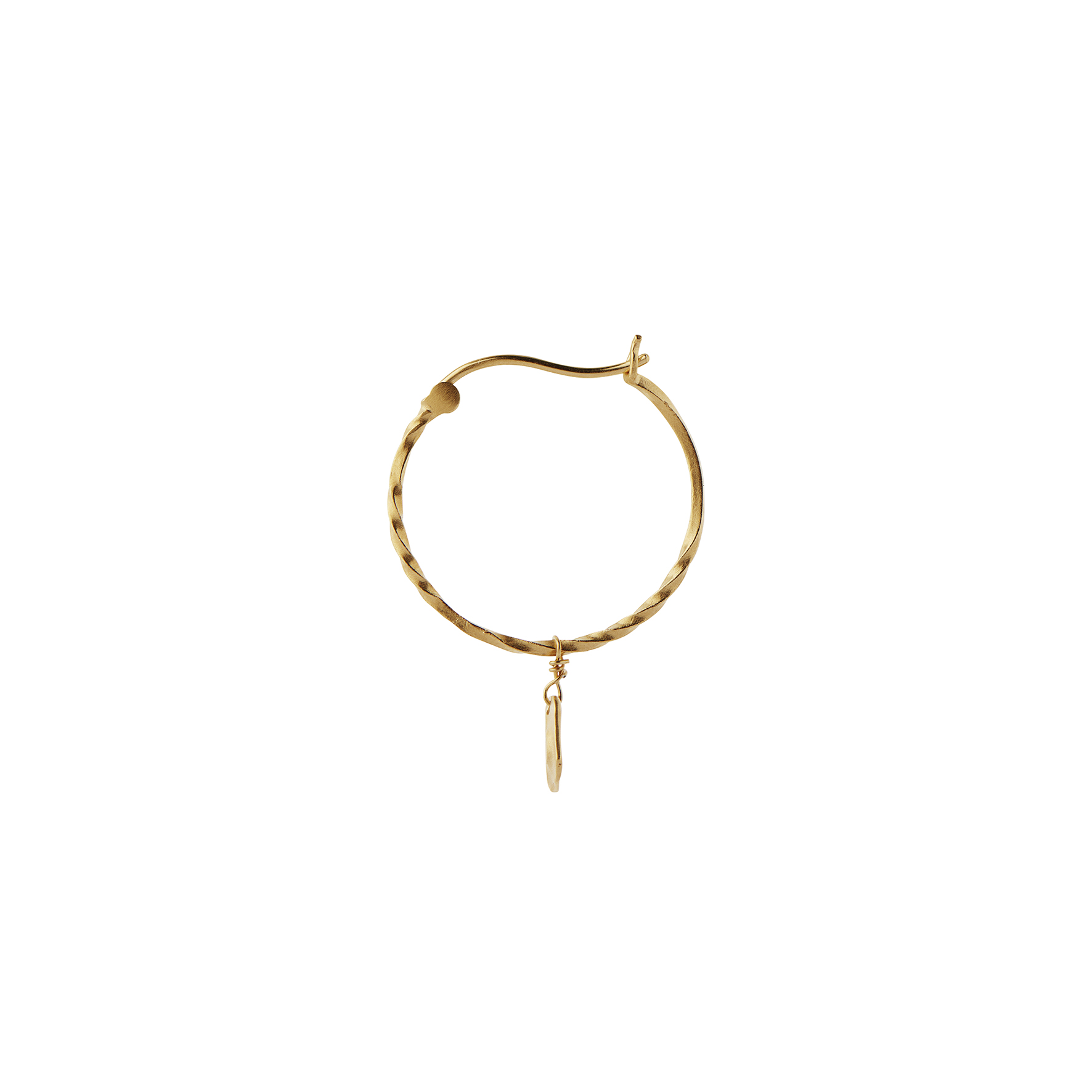 STINE A Jewelry Flow Creol With Hammered Pendant — Kolczyk