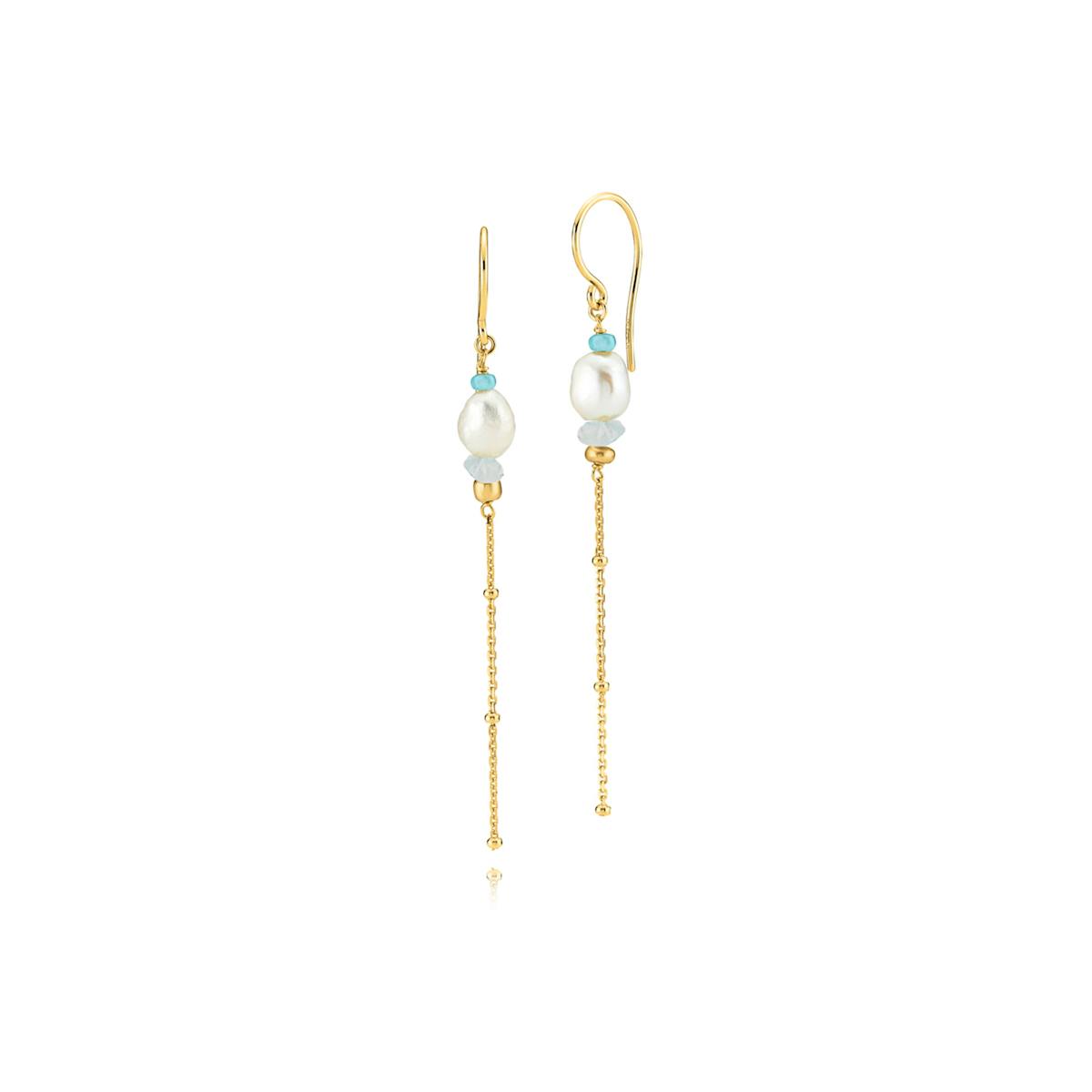 Sistie — Beach Earrings Blue With Pearl Beach earrings blue with pearls
