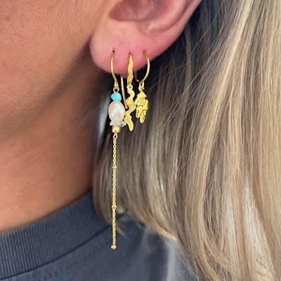 Sistie — Beach Earrings Blue With Pearl Sistie Beach Earrings Blue With Pearl — Örhängen