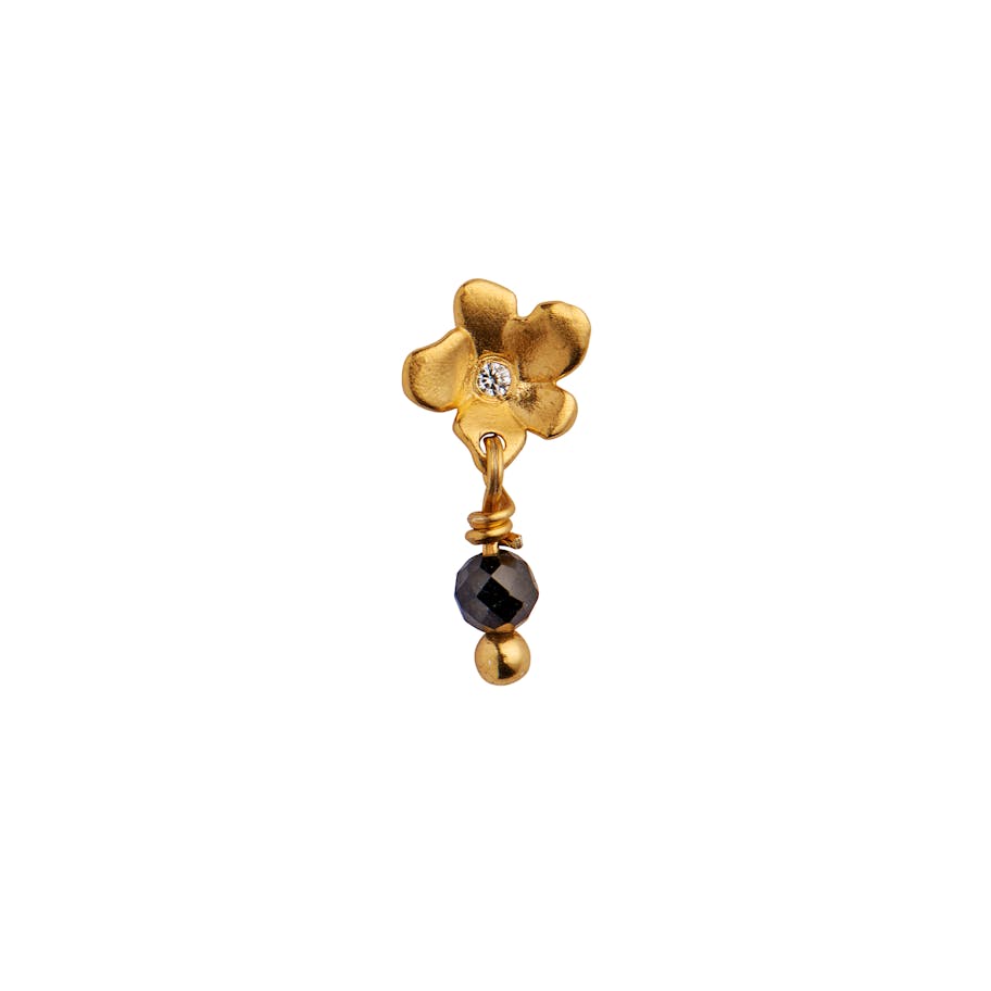 STINE A Jewelry — Tres Petit Garden Flower Earring w/ Black Spinel STINE A Jewelry Tres Petit Garden Flower Earring w/ Black Spinel — Earrings