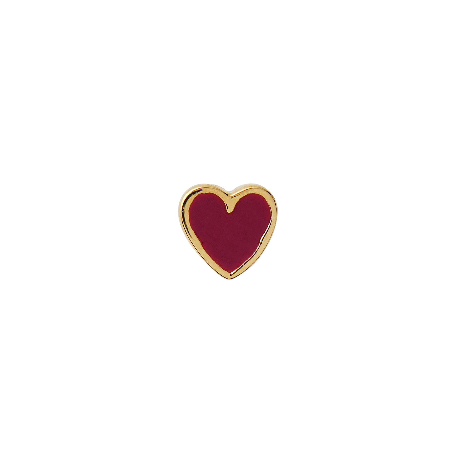 STINE A Jewelry Petit Love Heart Burgundy Enamel — Náušnice