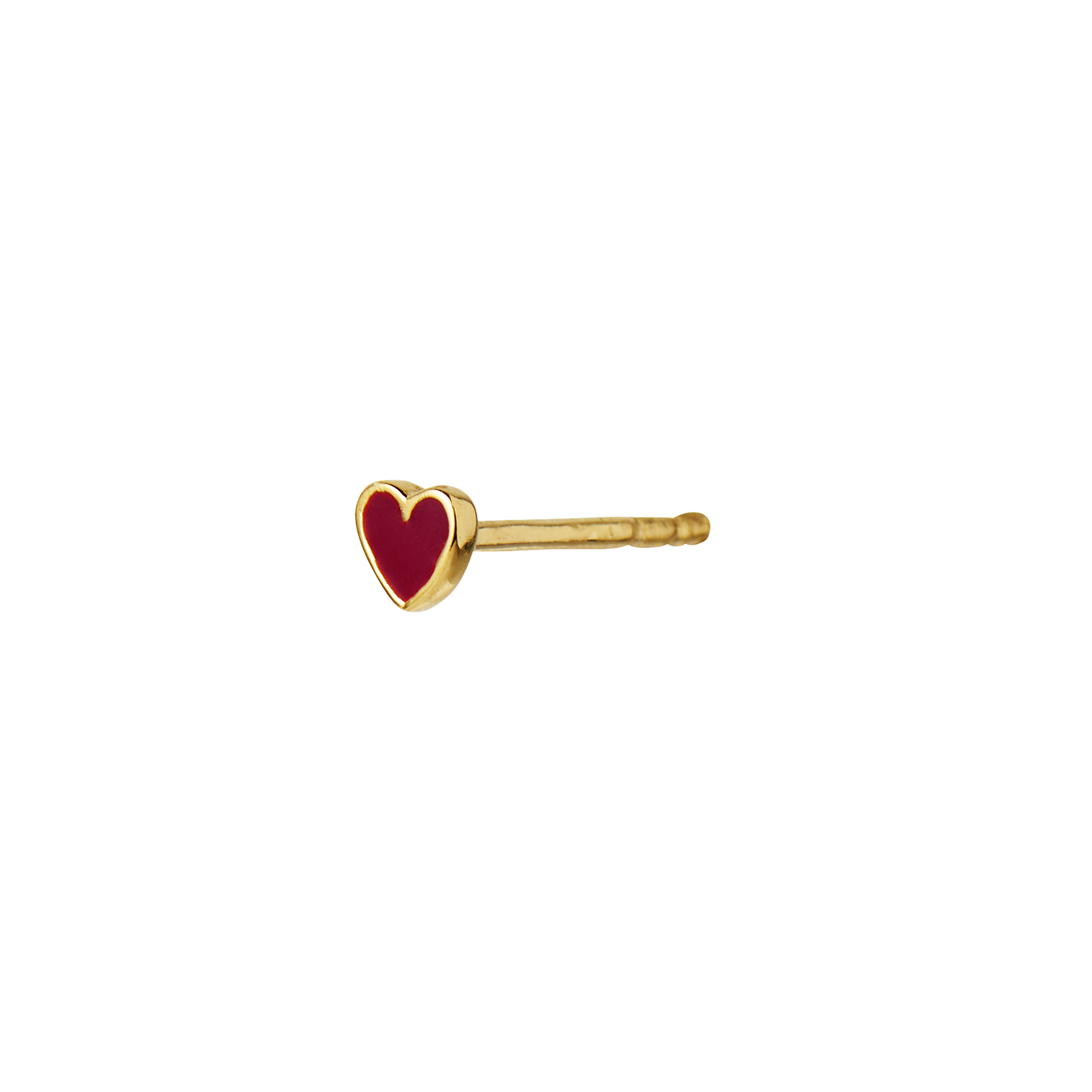STINE A Jewelry Petit Love Heart Burgundy Enamel — Örhängen