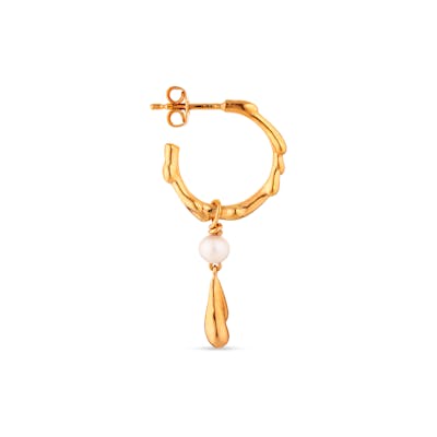Jane Kønig — Drippy Hoop With Pearl Drop Jane Kønig Drippy Hoop With Pearl Drop — Earrings