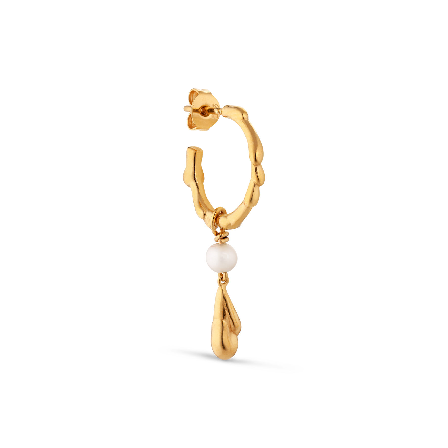 Jane Kønig Drippy Hoop With Pearl Drop — Ohrringe