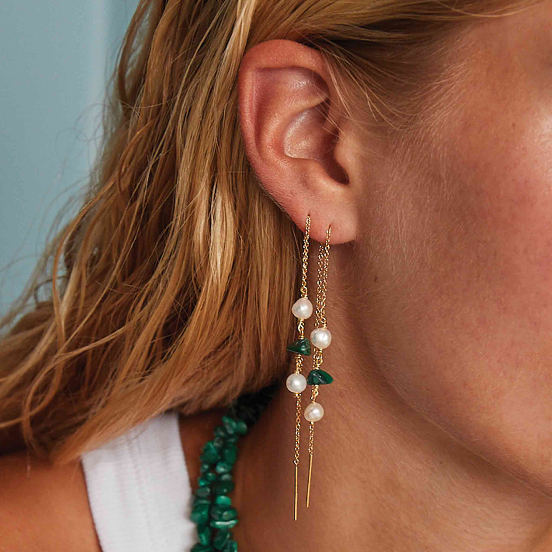 Hultquist Copenhagen Green Ellie Earrings — Kolczyk