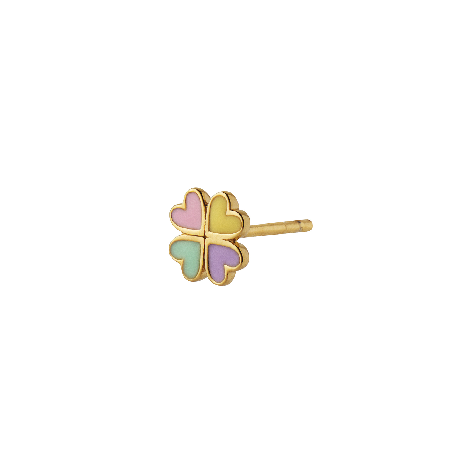 STINE A Jewelry Love Heart Clover Enamel Earring — Örhängen