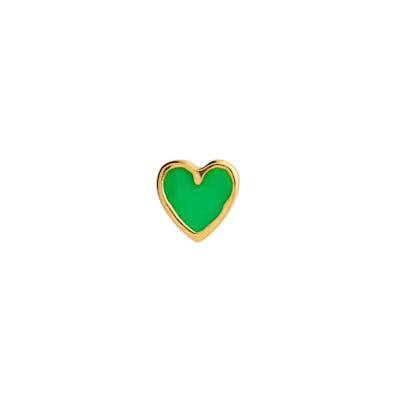 STINE A Jewelry — Petit Love Heart Grass Green Enamel Earring STINE A Jewelry Petit Love Heart Grass Green Enamel Earring — Øreringer