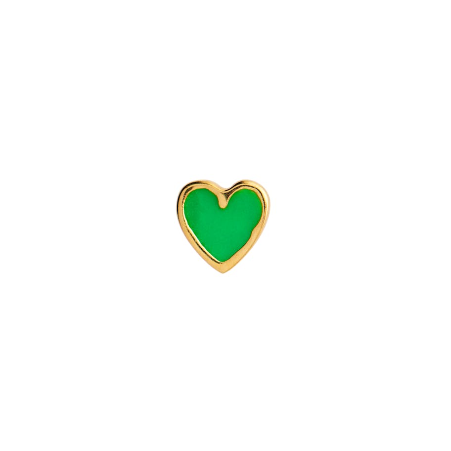 STINE A Jewelry — Petit Love Heart Grass Green Enamel Earring STINE A Jewelry Petit Love Heart Grass Green Enamel Earring — Earrings