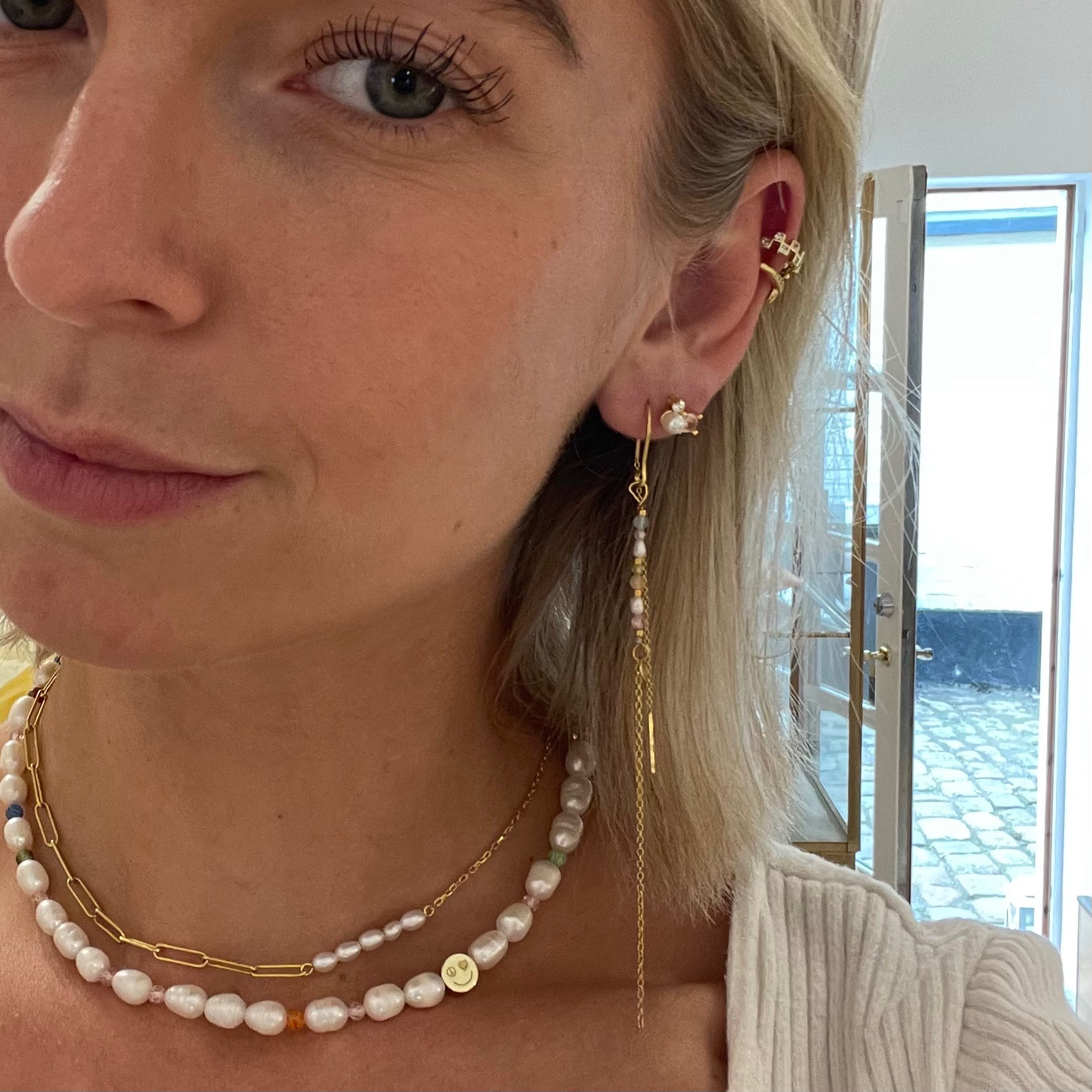 Nuni Copenhagen Alberte Aqua Earsticks — Oorbel