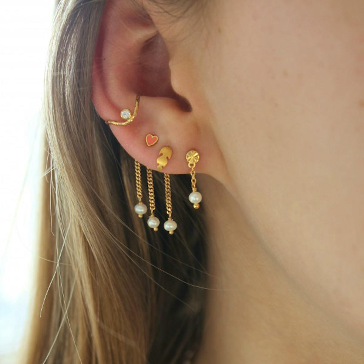 STINE A Jewelry — Tres Petit Etoile Earring With Pearl STINE A Jewelry Tres Petit Etoile Earring With Pearl — Øreringer