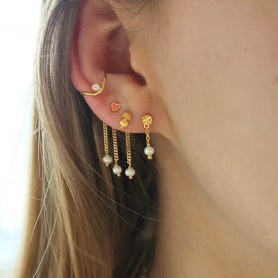 STINE A Jewelry — Tres Petit Etoile Earring With Pearl STINE A Jewelry Tres Petit Etoile Earring With Pearl — Oorbel