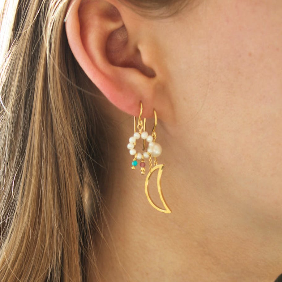 STINE A Jewelry — Bella Moon Earring With Pearl STINE A Jewelry Bella Moon Earring With Pearl — Örhängen