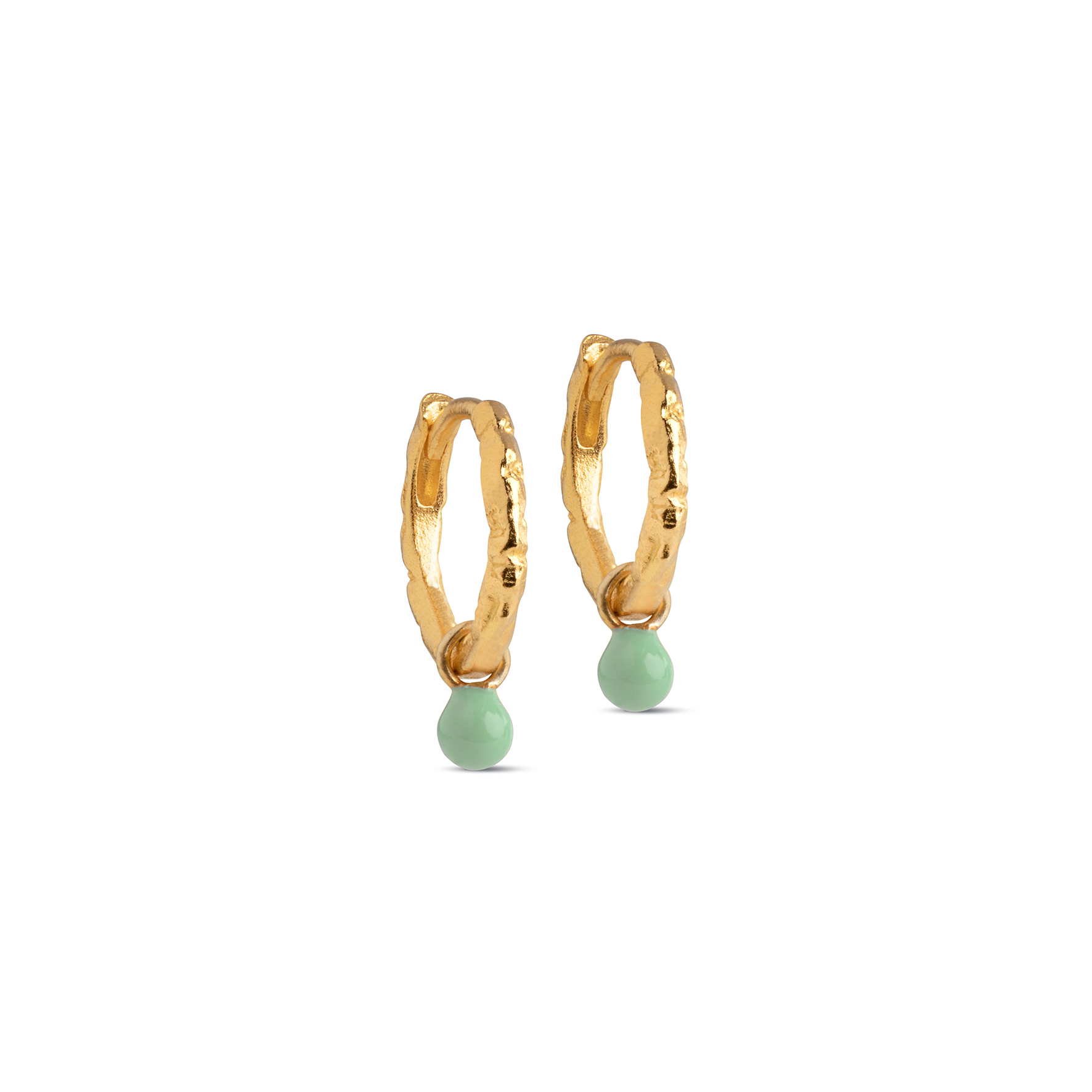 Enamel Copenhagen Belle Hoops Dusty Green — Kolczyk