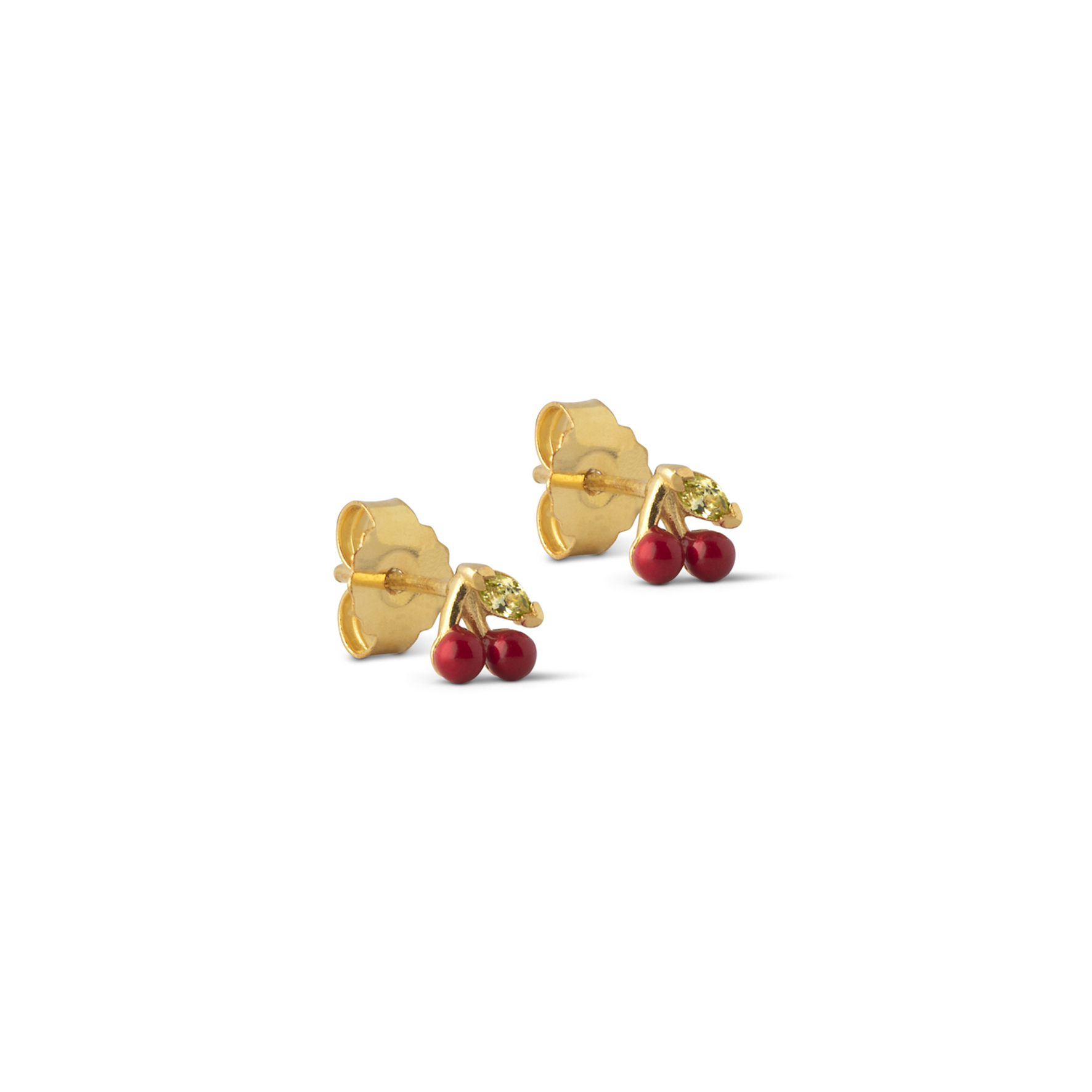 Enamel Copenhagen Cherry Studs Red — Kolczyk