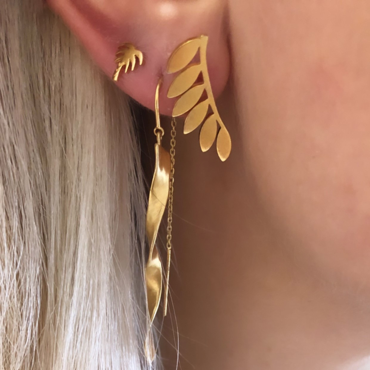 STINE A Jewelry Six Leaves Earring Piece Right — Øreringe