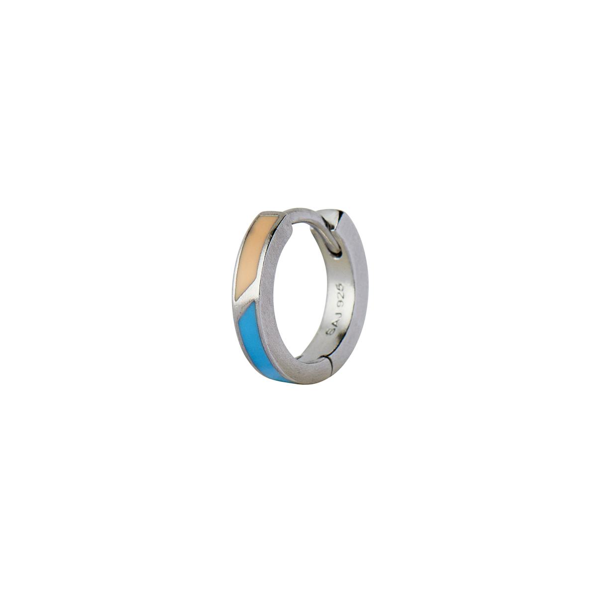 STINE A Jewelry — Petit Circus Huggie Earring Blue & Pale Peach Enamel STINE A Jewelry Petit Circus Huggie Earring Blue & Pale Peach Enamel — Øreringer