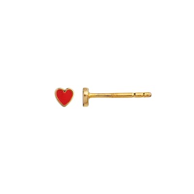 STINE A Jewelry — Petit Love Heart Earstick Red Coral STINE A Jewelry Petit Love Heart Earstick Red Coral — Øreringer