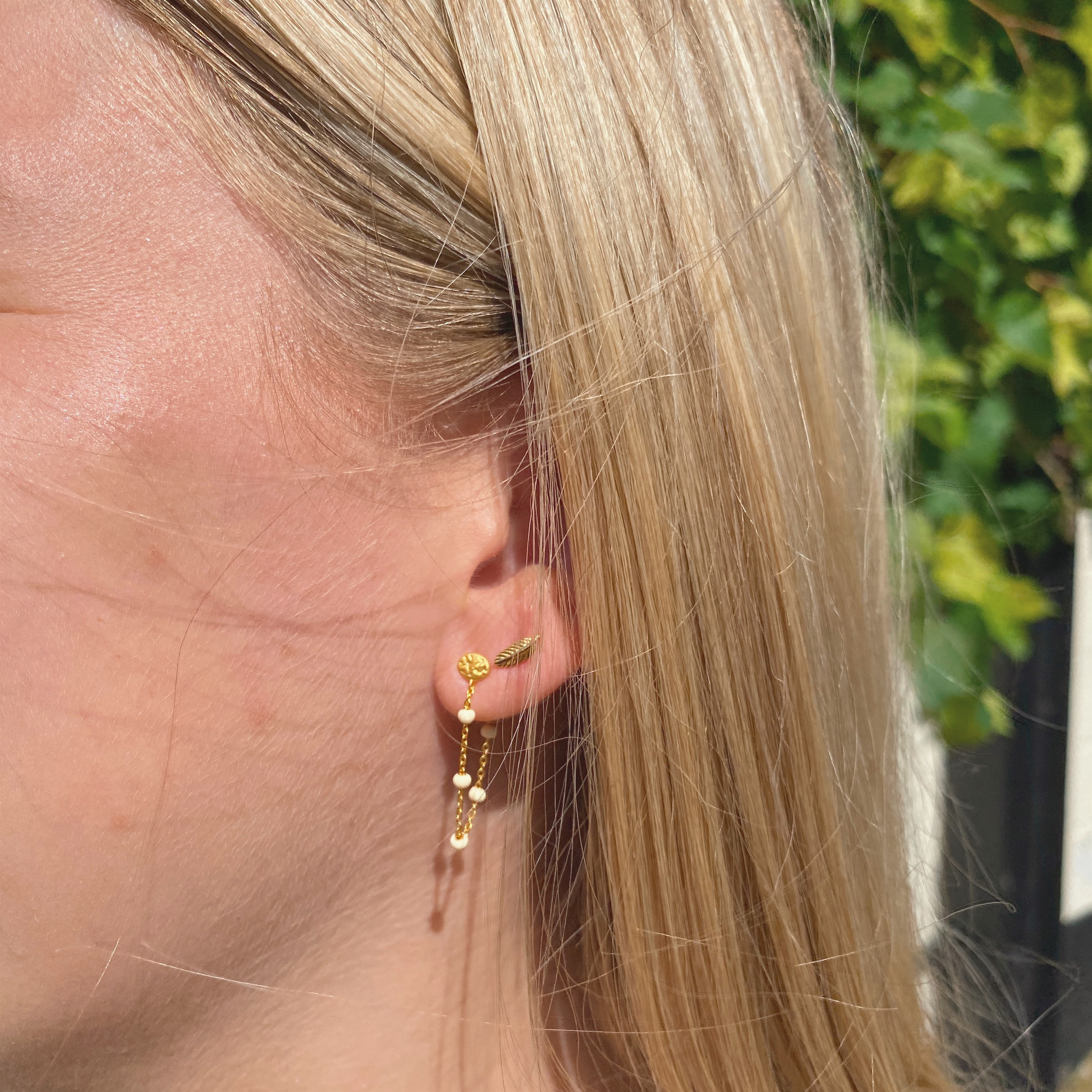 Enamel Copenhagen Leaf earsticks — Boucle d'oreille