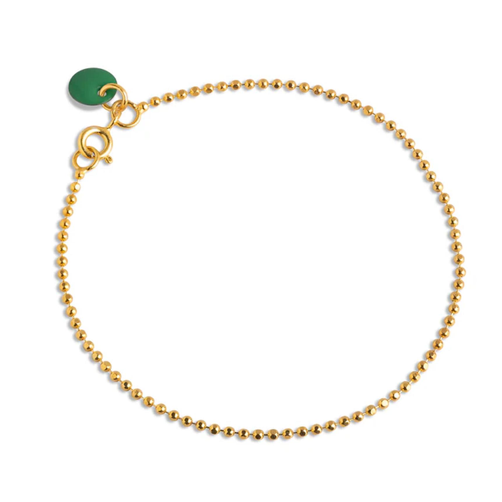 Enamel Copenhagen Ball Chain Bracelet Petrol Green — Armband