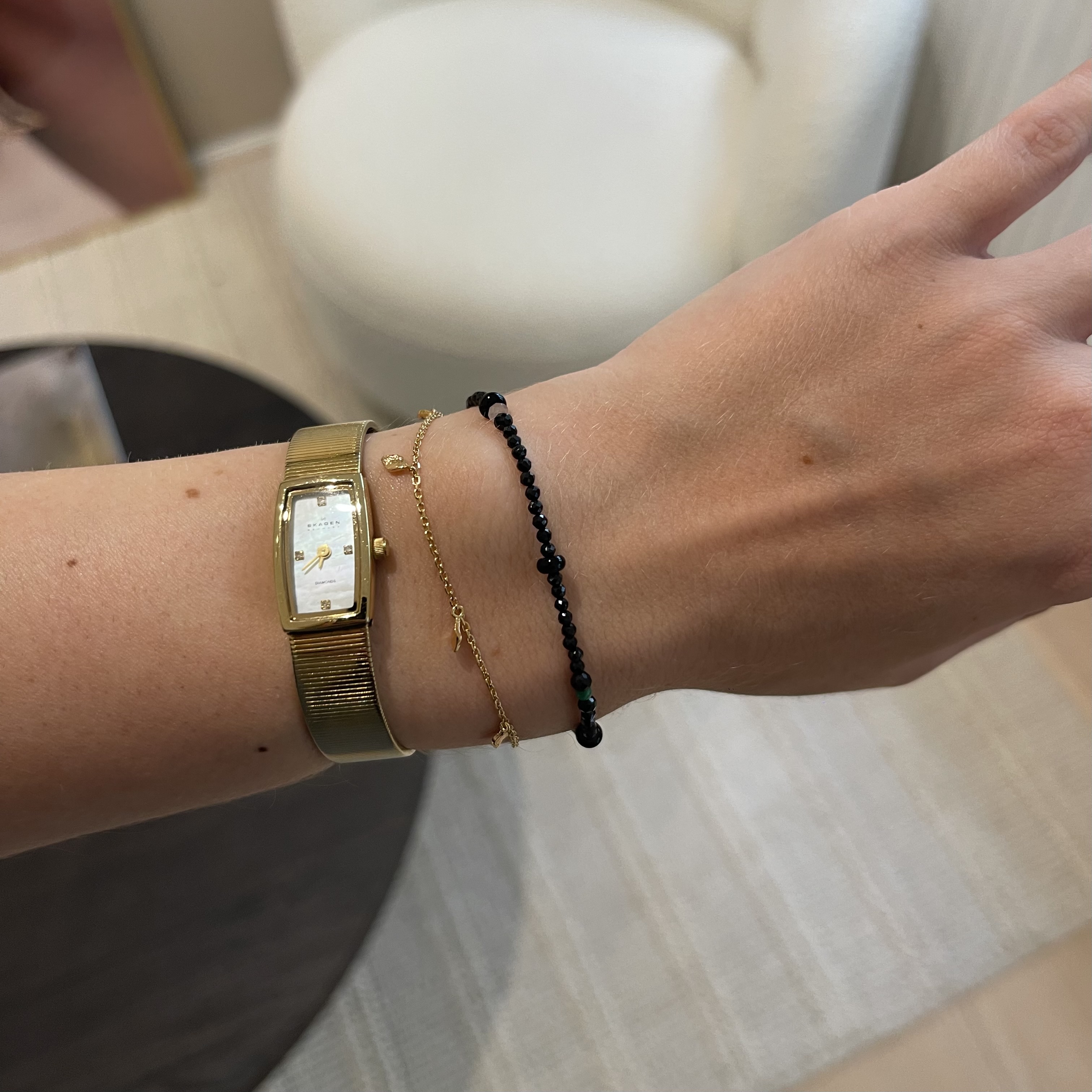 STINE A Jewelry Lissé Bracelet With Black Dream Colors & Black Ribbon — Bransoletka