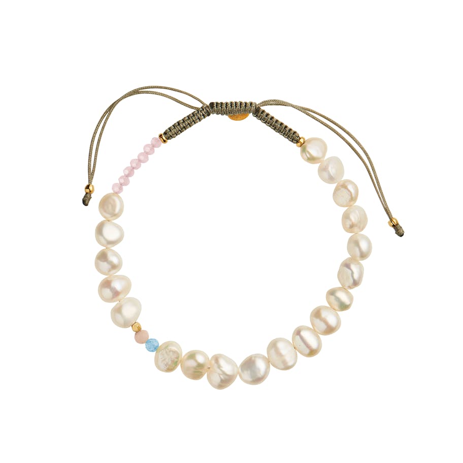 STINE A Jewelry — Perlie Creme Bracelet With Blue & Pink Stone STINE A Jewelry Perlie Creme Bracelet With Blue & Pink Stone — Bracelet