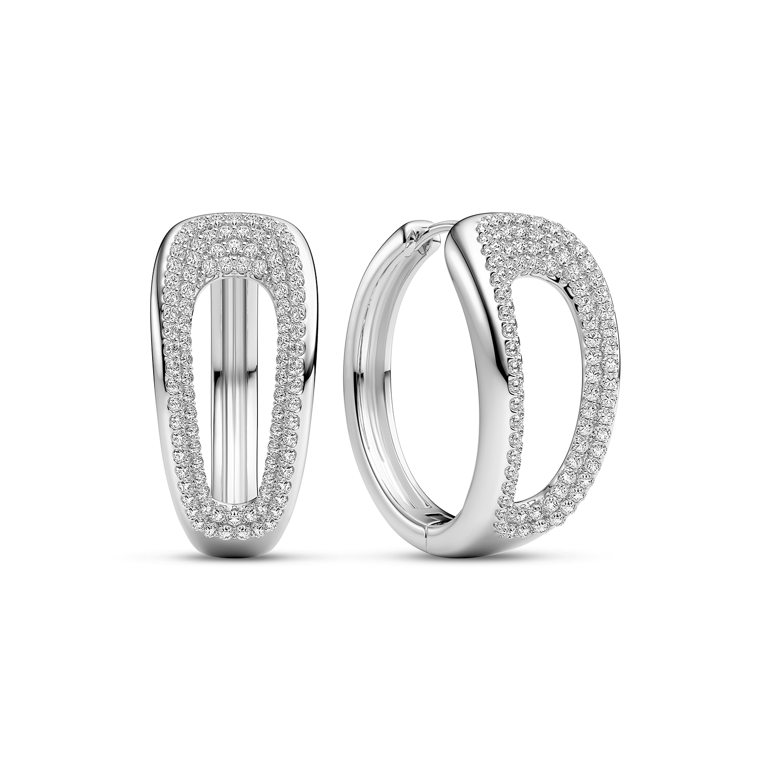 Sif Jakobs Jewellery Borsa Creolo Medio Earrings Zirconia — Örhängen