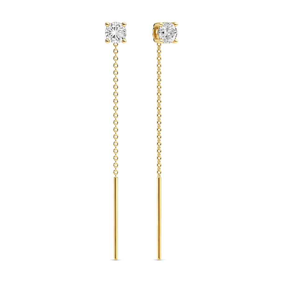 Sif Jakobs Princess Uno Lungo Earrings SJ-E45MMRD-CZ-YG Sif Jakobs Princess Uno Lungo Earrings SJ-E45MMRD-CZ-YG