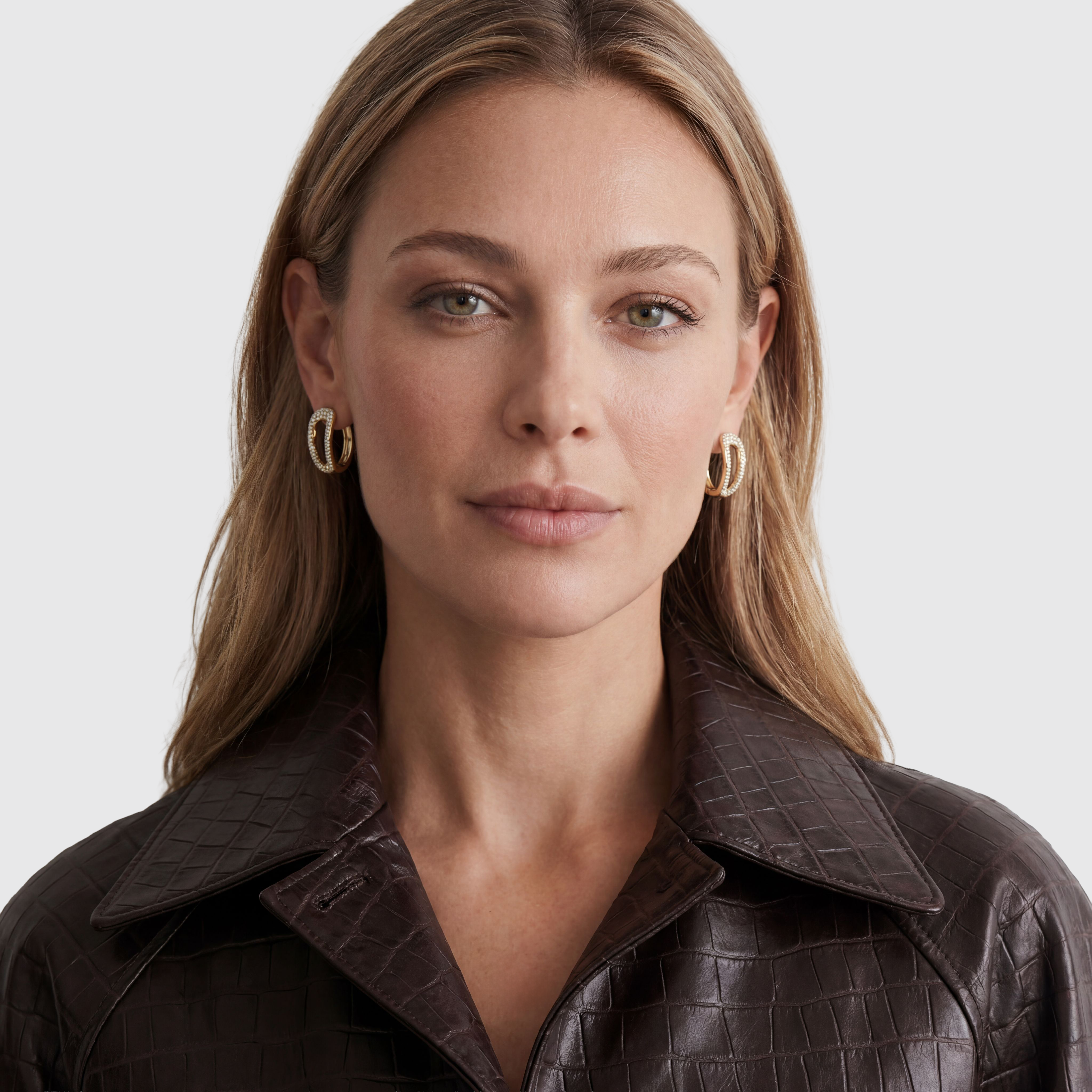 Sif Jakobs Jewellery Borsa Creolo Medio Earrings Zirconia — Kolczyk