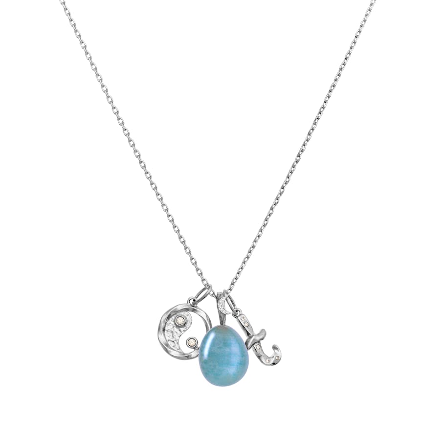 Aquamarine Water Pendant, silver Aquamarine Water Pendant, silver