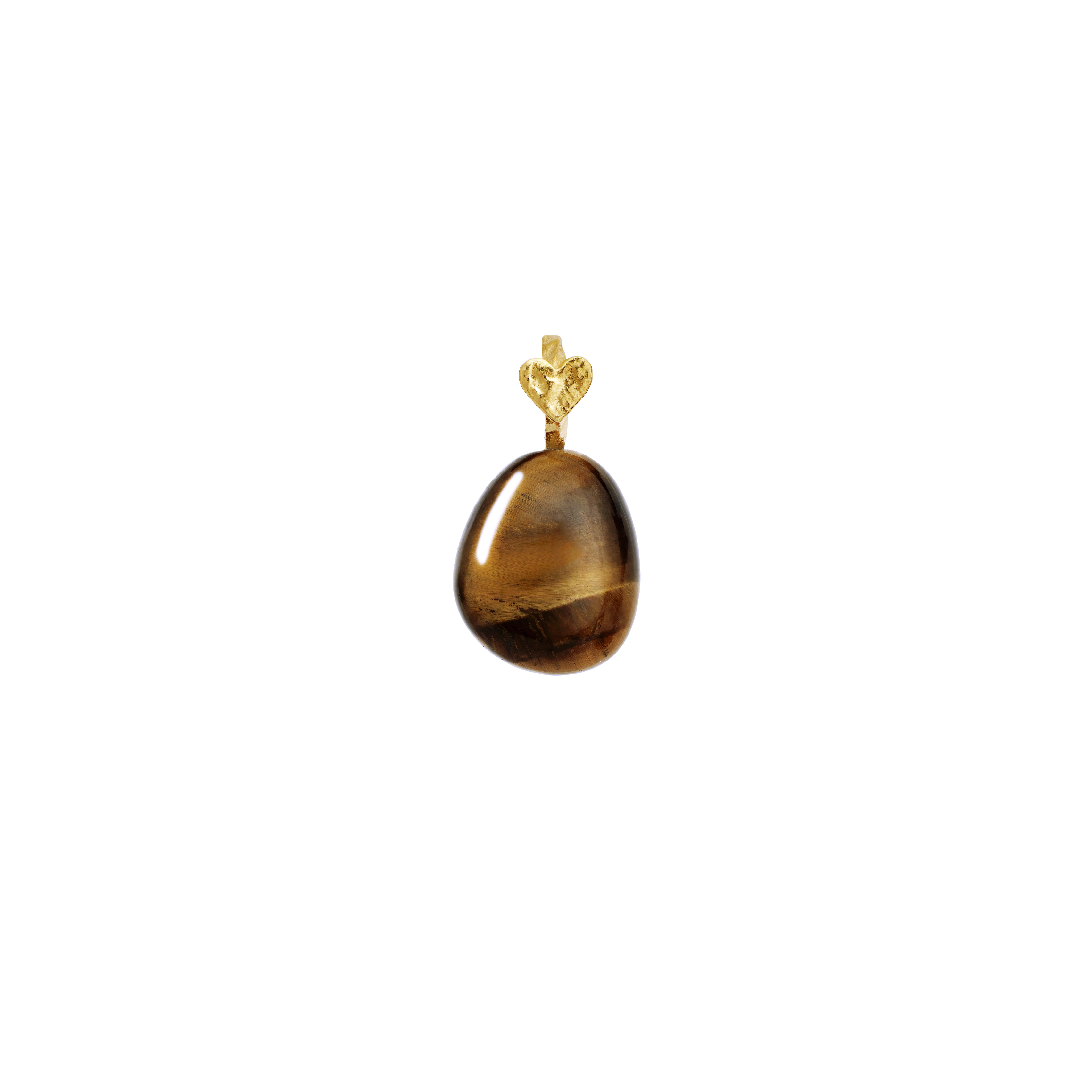 Tiger Eye Earth Pendant, gold