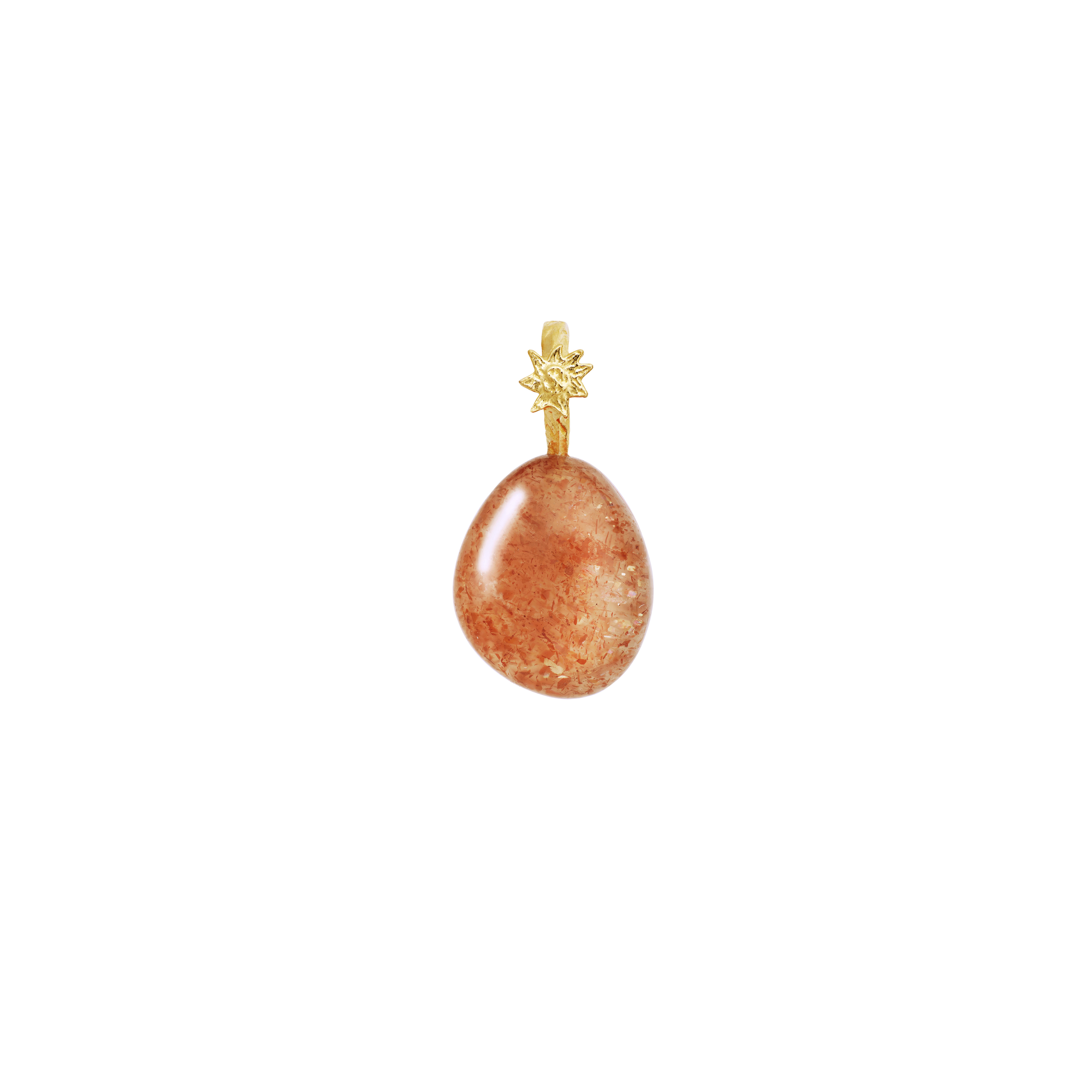 Sunstone Fire Pendant, gold