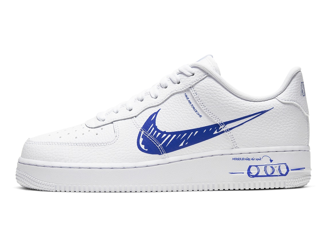 Nike Air Force 1 “Sketch Swoosh” (Blue)