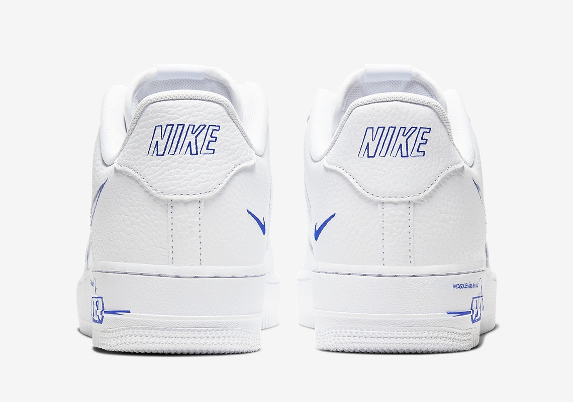Nike Air Force 1 “Sketch Swoosh” (Blue)