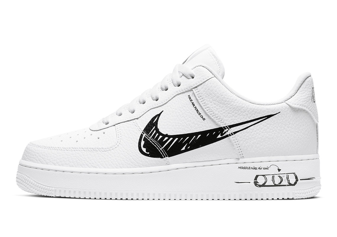 Nike Air Force 1 "Sketch Swoosh" (Black)