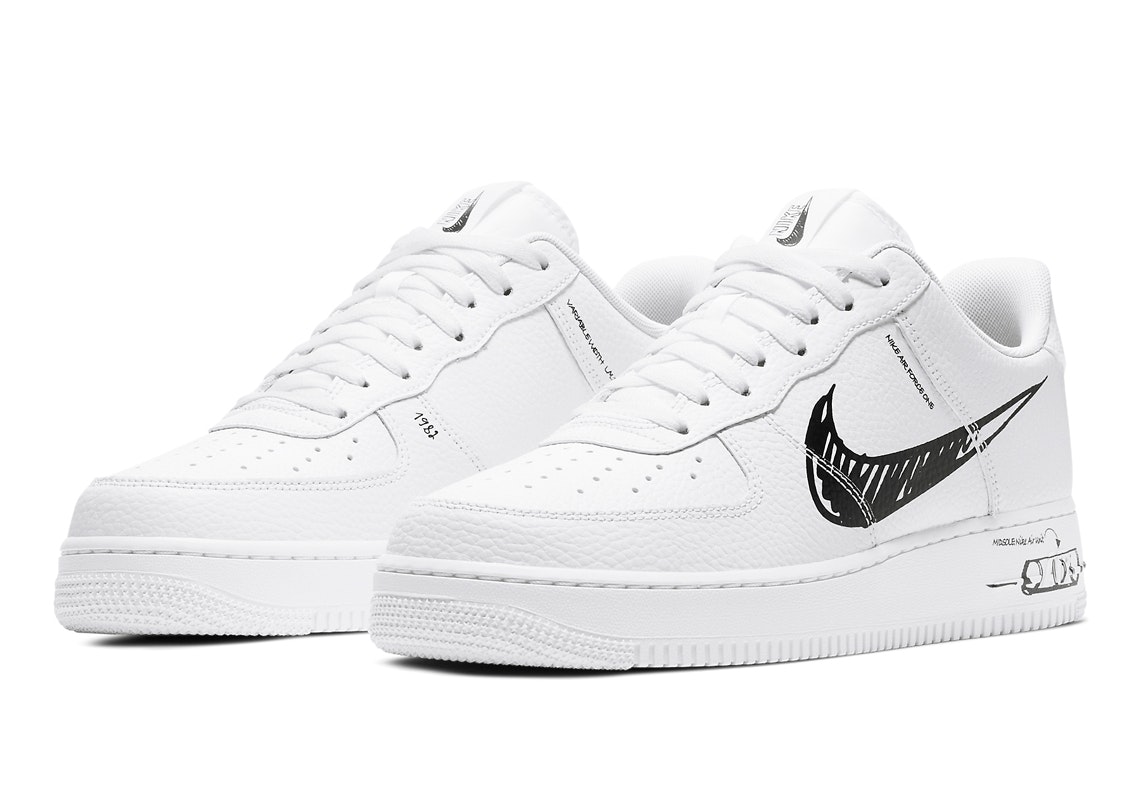 Nike Air Force 1 "Sketch Swoosh" (Black)