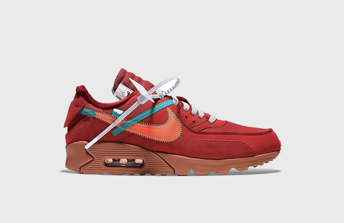 off white nike air max 90 university red