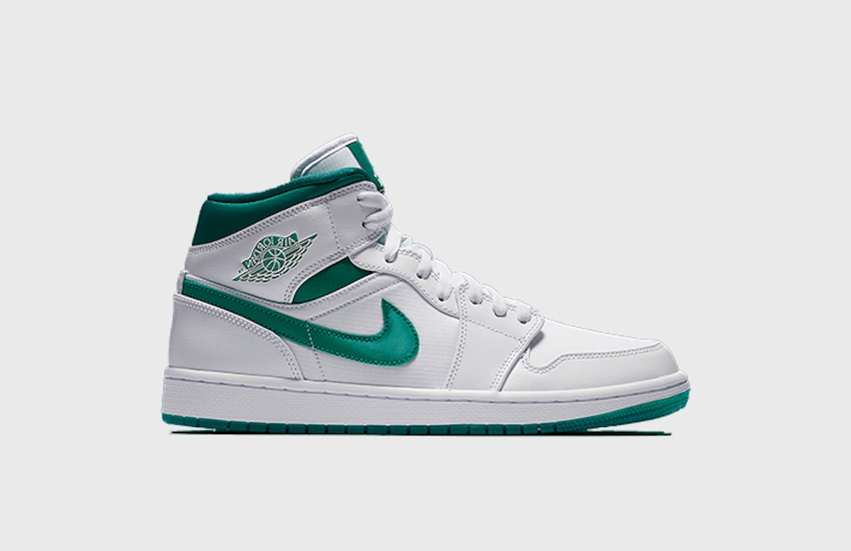 jordan 1 mid white mystic green