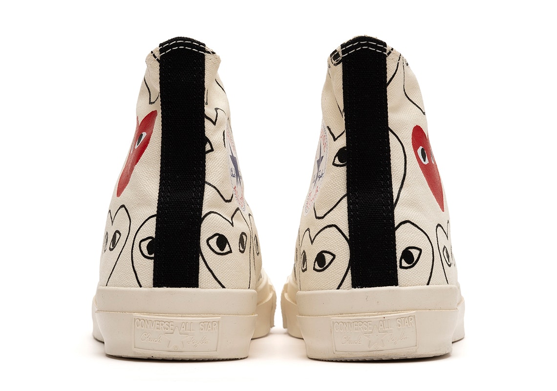 CDG PLAY x Converse Chuck Taylor All Stars High "Heart Print" (White)