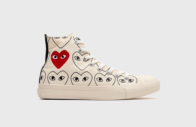 CDG PLAY x Converse Chuck Taylor All Stars High "Heart Print" (White)