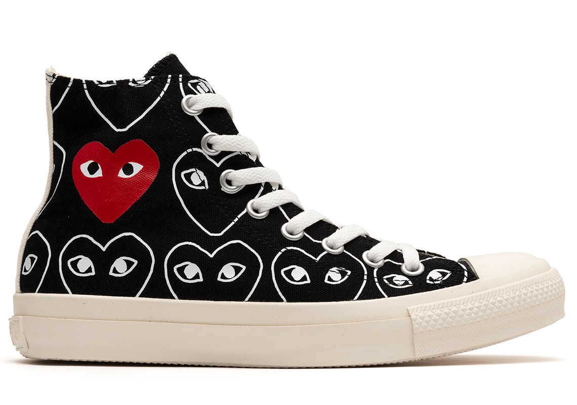 CDG PLAY x Converse Chuck Taylor All Stars High "Heart Print" (Black)